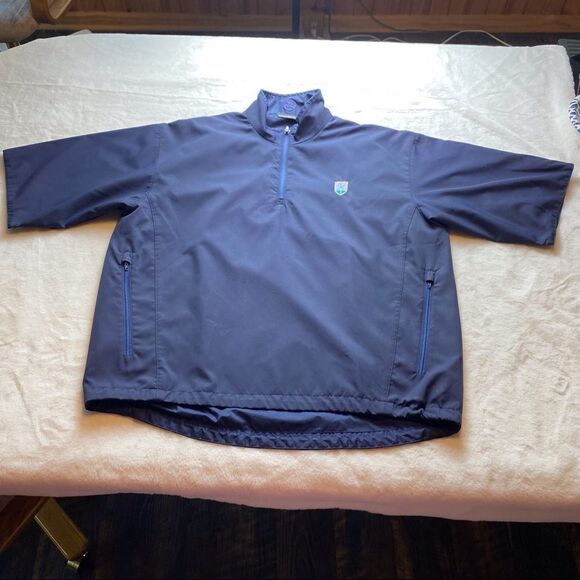 Zero Resistance Dark Blue Half Sleeve 1/4 Zip Water Resistant Pullover Size Med - Picture 1 of 13